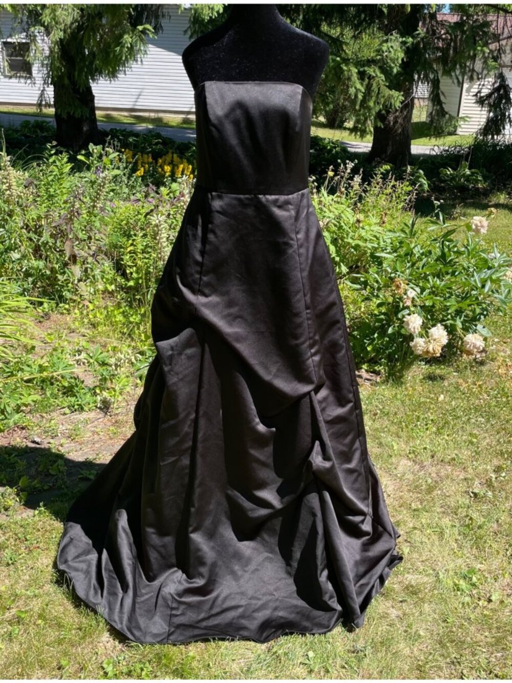 Vintage 90s Prom Dress Goth Maxi Ruched Gathered Regency Emo Size 12 Hoco Formal